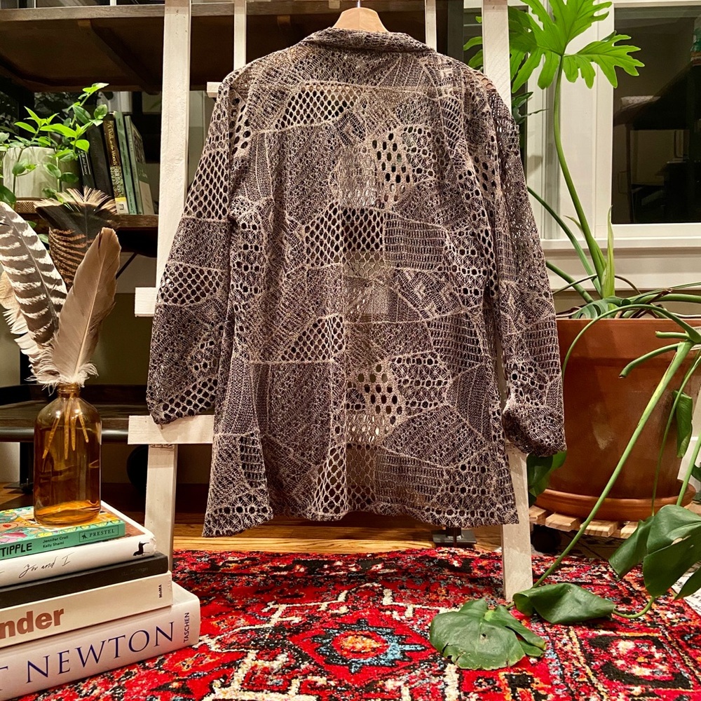 Keren Hart open knit cardigan sweater